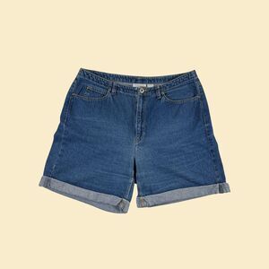 Y2K size 14 denim shorts by Liz Claiborne, vintage 2000s cuff-leg womens shorts